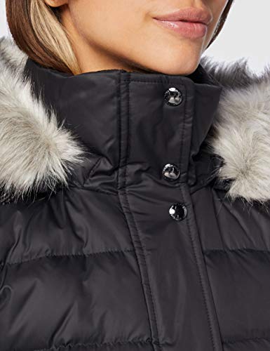 Tommy Hilfiger TH ESS Tyra Down Coat with Fur Chaqueta, Black, L para Mujer