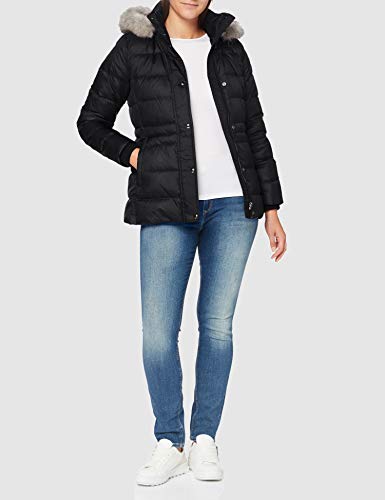 Tommy Hilfiger TH ESS Tyra Down Jkt with Fur Chaqueta, Black, S para Mujer