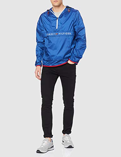 Tommy Hilfiger Ultra Light Packable Anorak impermeable, Azul (Blue Quartz 431), Medium para Hombre