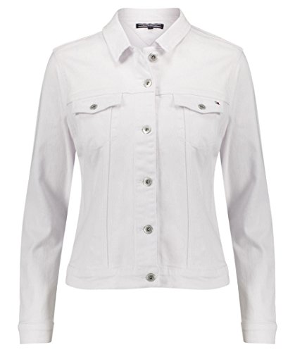 Tommy Hilfiger Verona Jkt Clr Chaqueta Vaquera, Blanco (Classic White 100), 42 (Talla del Fabricante: 10) para Mujer