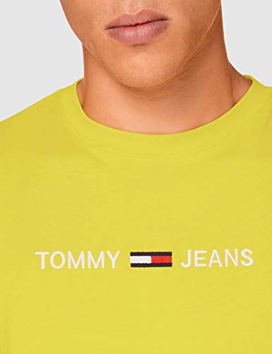 Tommy Jeans TJM Straight Logo tee Camisa, Amarillo Valle, M para Hombre