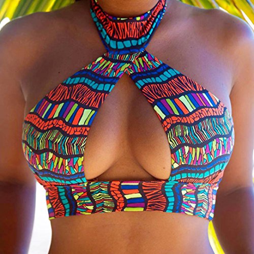 Traje De Baño De Mujer,RETUROM Mujer Sexy Color de impresión Bikini Conjunto Push-up Sujetador Rellenado Traje de baño bañador (XL)