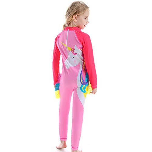 Traje de Baño para Niñas Bañador Protección Solar UV Traje de Buceo de Manga Larga Una Pieza Ropa de Natación Traje de Neopreno de Surf