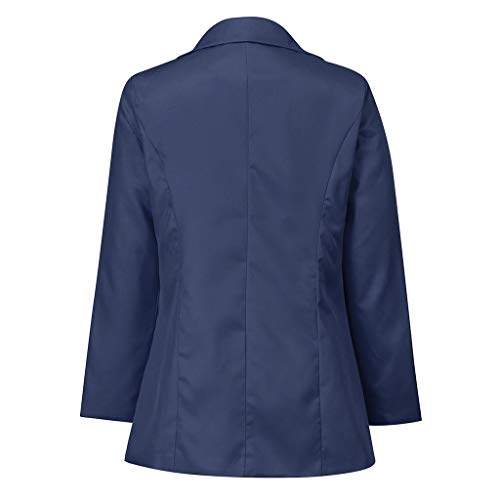 Trajes Mujer Invierno Otoño 2019 SHOBDW Liquidación Venta Abrigos Mujer Elegantes Color Sólido Chaqueta Mujer Solapa Cardigan Mujer Largos Rebajas Casual Blazers Mujer Talla Grande(Azul,L)