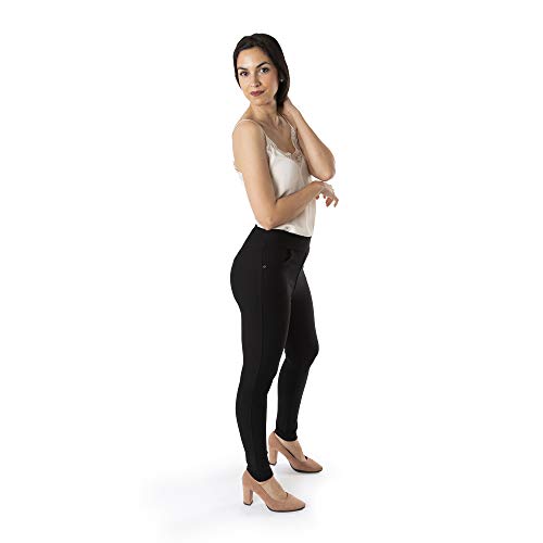 Trendcool. Leggins Mujer Vestir Negro. Pantalones Mujer Elegantes. Leggins Mujer Negros. Cómodos Leggins para Mujer Largos. (Negro, M/L)