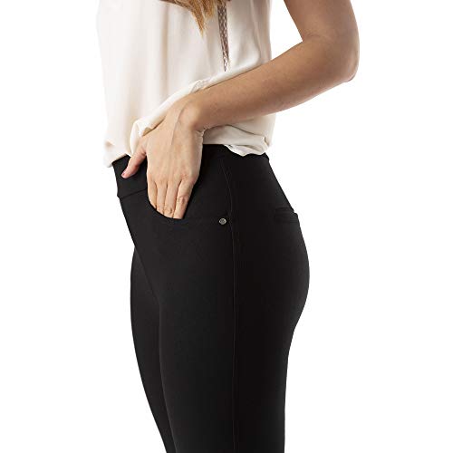 Trendcool. Leggins Mujer Vestir Negro. Pantalones Mujer Elegantes. Leggins Mujer Negros. Cómodos Leggins para Mujer Largos. (Negro, M/L)