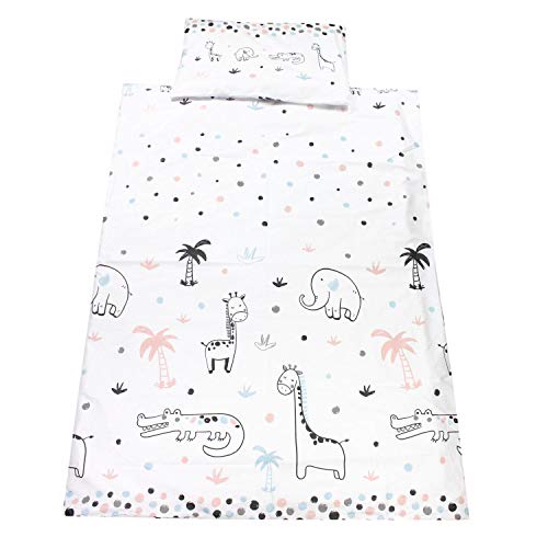 TupTam Juego de Ropa de Cama Infantil de 2 Elementos, Safari Pink/Blue, 135x100 cm