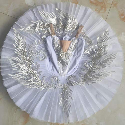 Tutu Profesional de Ballet para niños/niños/Adultos/Mujeres, Trajes de Baile de Fiesta de Bailarina, tutú de Ballet de Swan Lago Blanco para Trajes de Rendimiento,160cm