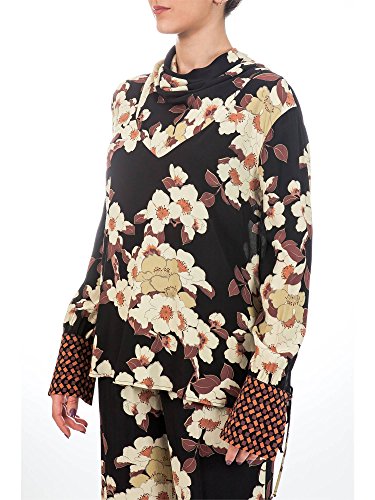 Twin Set TA7252 Blusa, Multicolor (Stampa Fiori Ciliegio), 44 para Mujer