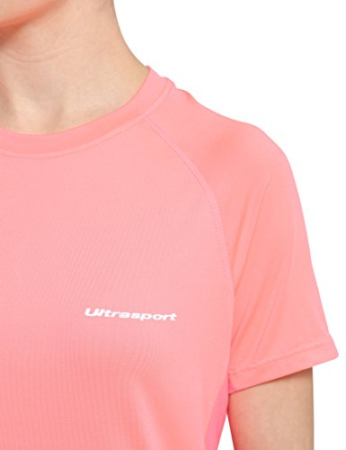 Ultrasport Jen Camiseta de Correr/de Deporte, Mujer, Rosa, L