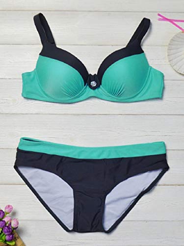 UMIPUBO Conjuntos de Bikinis para Mujer Push up Dos Piezas Acolchado Lunares/Rayas/Estampado de Cristales Ropa de Playa Color Degradado Traje de baño Tallas Grandes Traje de baño