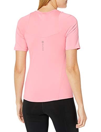 Under Armour Camiseta Transpirable Rush para Mujer con tecnología Rush, Manga Corta para Correr Ropa con Ajuste Apretado, Mujer, Camisa Manga Corta, 1355583-691, Lápiz Labial/Negro (691), XXL