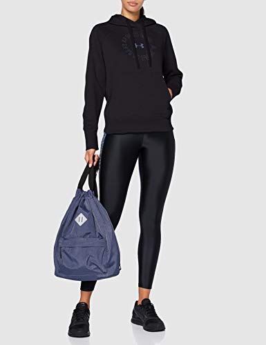 Under Armour Rival - Sudadera con Capucha para Mujer (Forro Polar), Not Applicable, Rival Fleece Metallic Sudadera, Mujer, Color Negro / Negro / Metálico Negro (001), tamaño Large