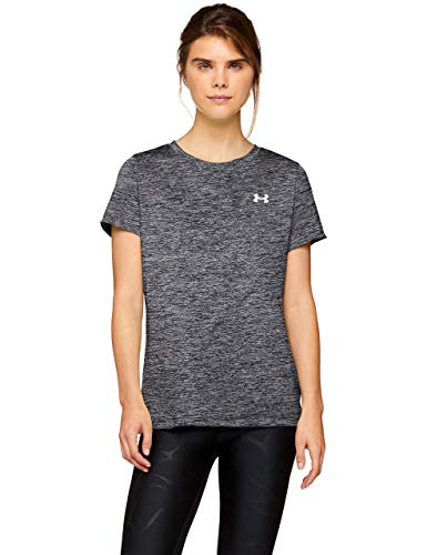 Under Armour Tech Sleeve-Twist Camiseta, Mujer, Negro (Black/Metallic Silver), S