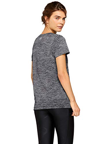 Under Armour Tech Sleeve-Twist Camiseta, Mujer, Negro (Black/Metallic Silver), XS