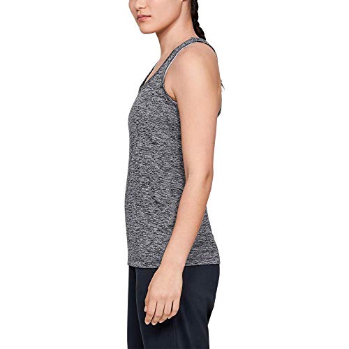 Under Armour Tech Tank-Twist Tirantes, Camiseta Deportiva, Mujer, Negro (Black/Metallic Silver), M