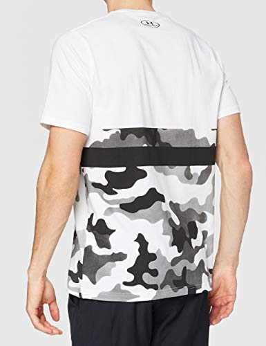 Under Armour UA Camo Border SS T Camiseta de Manga Corta, Hombre, Blanco (100), M