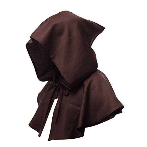 Unisex de la Vendimia de la Capucha del Traje de Halloween Ventas de Halloween Cosplay Cabo Encapuchado de Accesorios Medieval Retro Capota del Partido 1pc Brown