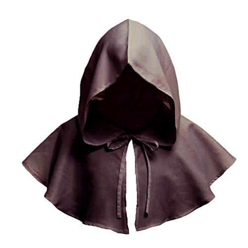 Unisex de la Vendimia de la Capucha del Traje de Halloween Ventas de Halloween Cosplay Cabo Encapuchado de Accesorios Medieval Retro Capota del Partido 1pc Brown