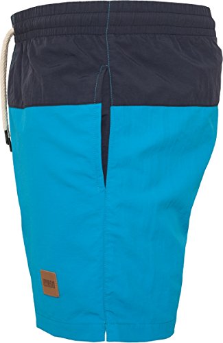 Urban Classics Block Swim Shorts Bañador de natación, Multicolor (Nvy/Turquoise), 3XL para Hombre