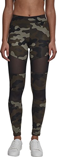 Urban Classics Ladies Camo Tech Mesh Leggings, woodcamo/blk, L para Mujer