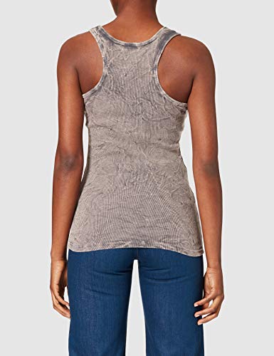 Urban Classics Ladies Crinkle Camo Tanktop Camiseta Deportiva de Tirantes, Gris (Grey 00111), S para Mujer