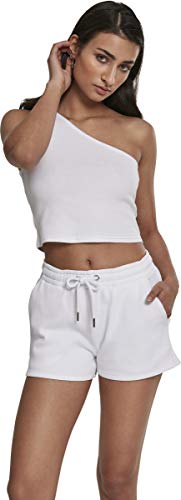 Urban Classics Ladies Cropped Asymmetric Top Camiseta Deportiva de Tirantes, Blanco (White 00220), Medium para Mujer