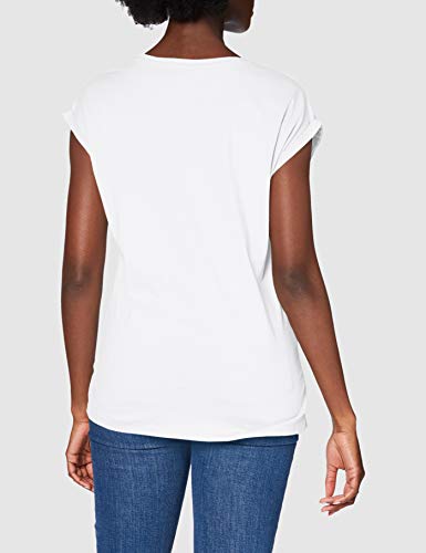 Urban Classics Ladies Extended Shoulder tee Camiseta, Blanco, L para Mujer