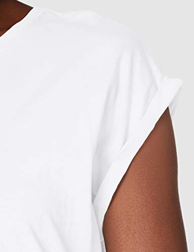 Urban Classics Ladies Extended Shoulder tee Camiseta, Blanco, L para Mujer