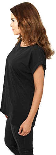 Urban Classics Ladies Extended Shoulder tee Camiseta, Negro, XXL para Mujer