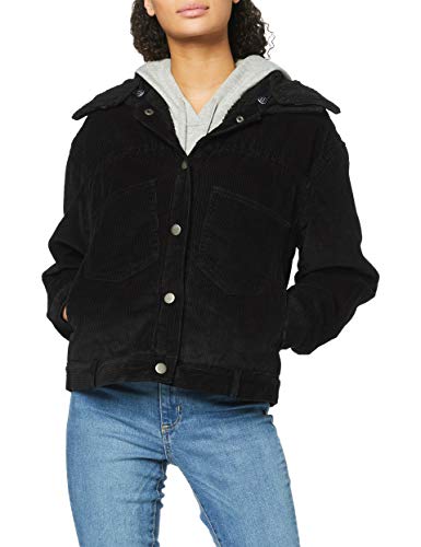 Urban Classics Ladies Oversized Corduroy Sherpa Jacket Chaqueta vaquera, Negro (Black/Black 00825), 4XL para Mujer