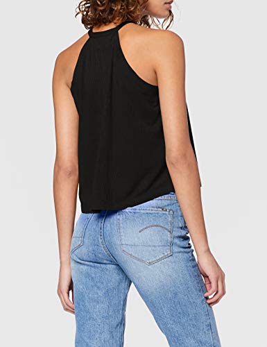 Urban Classics Ladies Peached Rib Neckholder Tank Camiseta Deportiva de Tirantes, Negro (Black 00007), L para Mujer