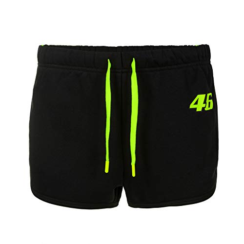 Valentino Rossi Colección Vr46 Classic - Pantalones Cortos para Mujer, Mujer, Pantalones Cortos, SHORTVR46CWB, Negro, L