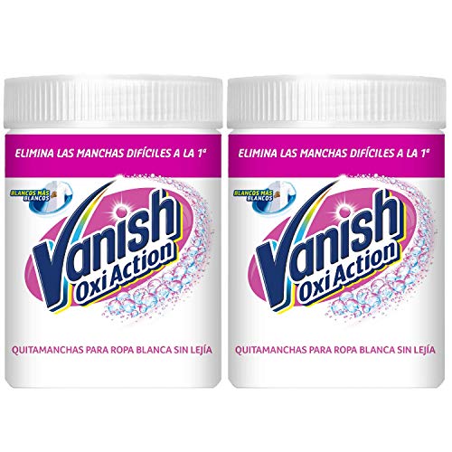 Vanish Oxi Action - Quitamanchas y Blanqueador para Ropa Blanca, en Polvo, Sin Lejía - Pack de 2 x 900 g