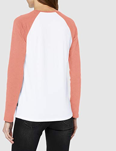 Vans Flying V LS Raglan Camiseta, Amanecer blanco-rosa, XS para Mujer