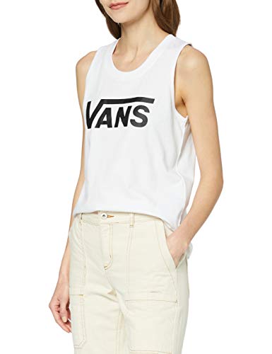 Vans Flying V Muscle Scoop Camiseta, Blanco (White White), 38 (Talla del Fabricante: Medium) para Mujer