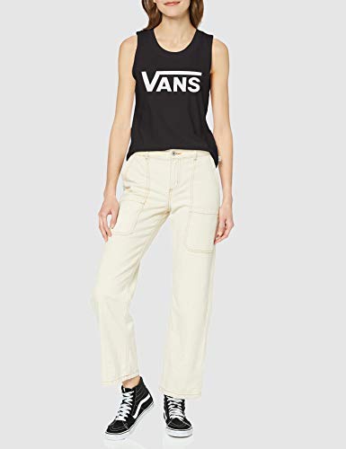 Vans Flying V Muscle Scoop Camiseta, Negro (Black Blk), 38 (Talla del Fabricante: Medium) para Mujer