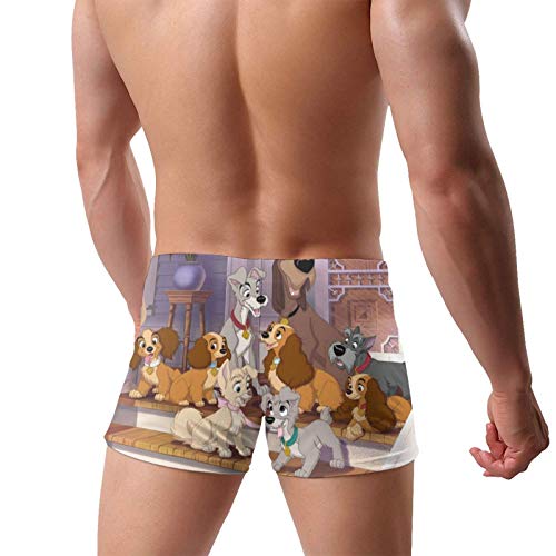 Vbanlya Lady Tramp - Bañador para hombre, diseño de bóxer, pantalones cortos de playa, cinturón elástico de nailon