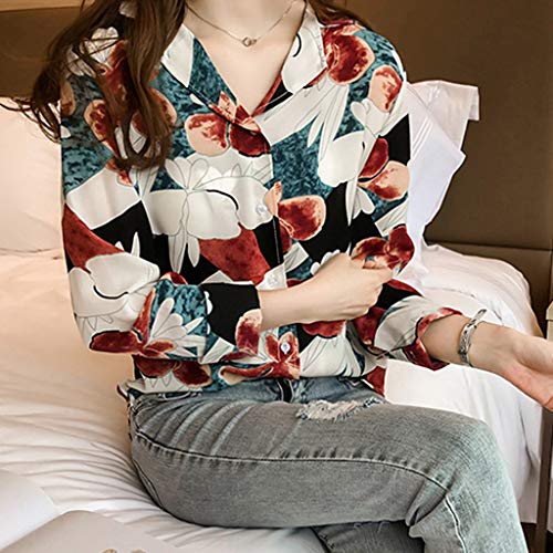 Vectry Otoño 2019 Barata Blusa De Vestir Mujer Ropa Barata De Mujer Blusones Mujer Tallas Grandes Camisas Blancas Mujer Camisa Hawaiana Mujer Camisas De Mujer De Manga Larga Camisa Roja