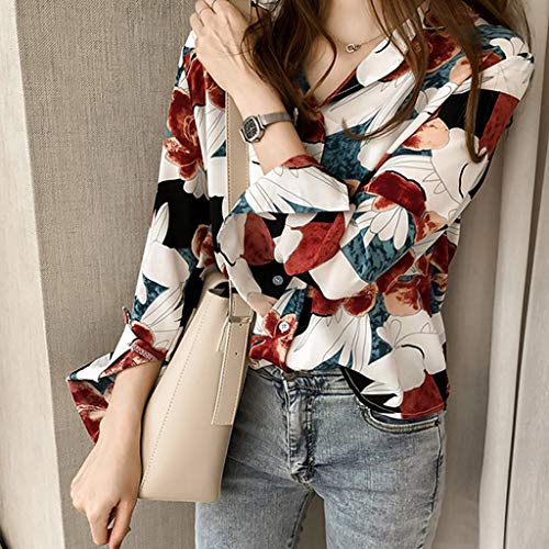 Vectry Otoño 2019 Barata Blusa De Vestir Mujer Ropa Barata De Mujer Blusones Mujer Tallas Grandes Camisas Blancas Mujer Camisa Hawaiana Mujer Camisas De Mujer De Manga Larga Camisa Roja