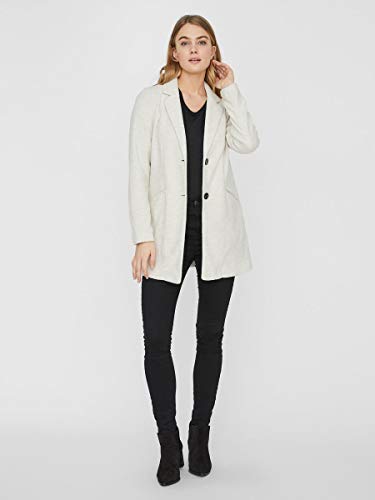 Vero Moda Abrigo Mujer M Beige 10222400 VMMARBLELLA 3/4 Jacket Booster Oatmeal Melange