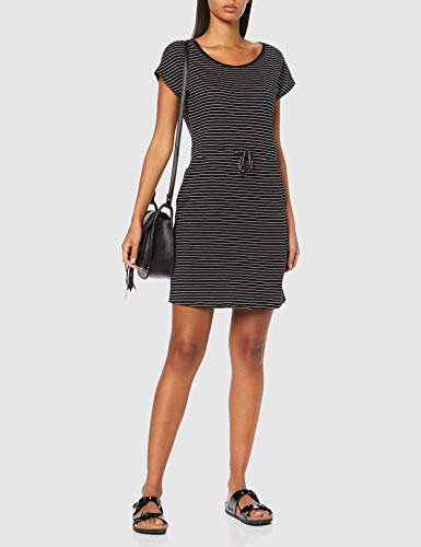 Vero Moda Vmapril SS Short Dress Ga Noos Vestido, Multicolor (Black Stripes: Snow/Rebecca), 36 (Talla del Fabricante: X-Small) para Mujer