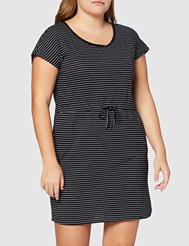 Vero Moda Vmapril SS Short Dress Ga Noos Vestido, Multicolor (Black Stripes: Snow/Rebecca), 36 (Talla del Fabricante: X-Small) para Mujer