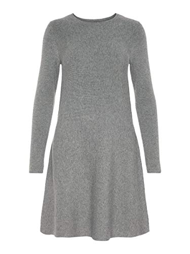 Vero Moda Vmnancy LS Knit Dress Noos Vestido, Gris (Medium Grey Melange Medium Grey Melange), 38 (Talla del Fabricante: Small) para Mujer