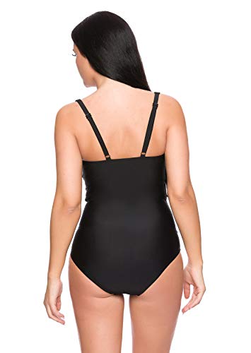 Versandhandel Henry Musch-Malinowski Bañador que favorece la figura, efecto moldeador para mujer, push up, tallas f5399 Bañador azul y negro / White Print Ba6(1090-sw) 48