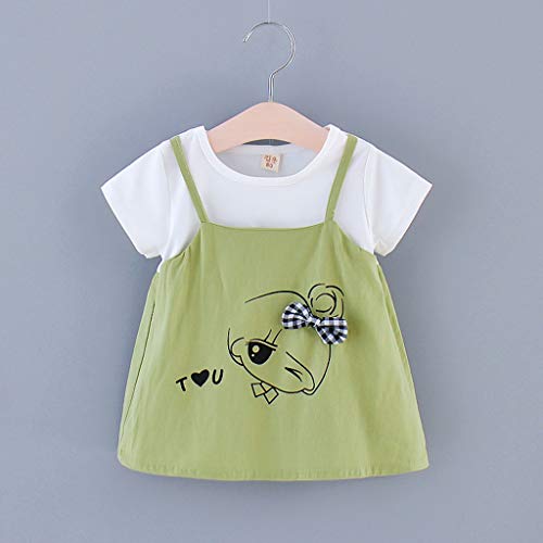 Vestido Bebe Niña Verano Estampado de Niña Disfraz Wedding Party Birthday Dress Ropa Bebe Niña Fiesta Princesa Ropa De Bebe Niña Recien Nacido Vestidos Ninas Bautizo Vestir Chica (Verde, 3-4 años)