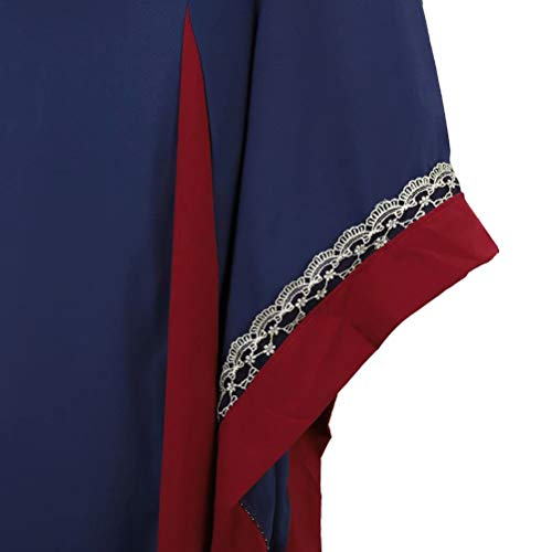 Vestido Medieval Renacimiento Mujer Vintage Victoriano gotico Manga Larga de Llamarada Disfraz Princesa Azul Oscuro S