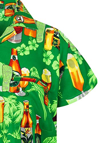 V.H.O. Funky Camisa Hawaiana, Beerbottle, Verde, XL