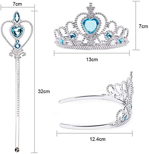 Vicloon Princesa Disfraz Traje, Vestido Reina de la Nieve de Fairy Tale Designs, Zapatos y Accesorios para Niñas