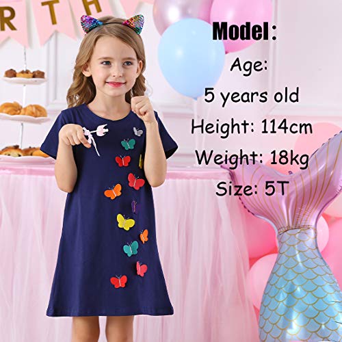 VIKITA Vestido Floral Manga Corta Algodón Niñas 2-8 años JM6808 8T